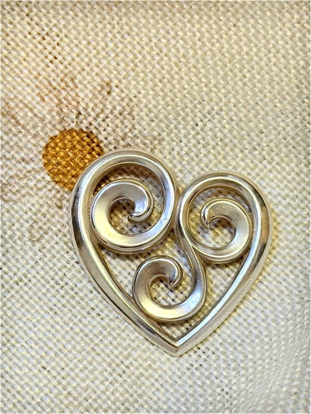 James Avery Sterling Silver Scroll Heart Pendant
